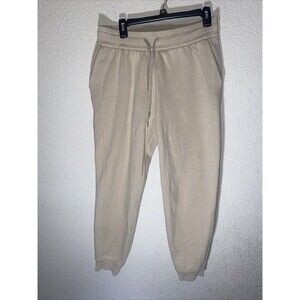 Lululemon Scuba High Rise Jogger Fleece Pants 27 Trench W5CVAS Tan 10 Athleisure